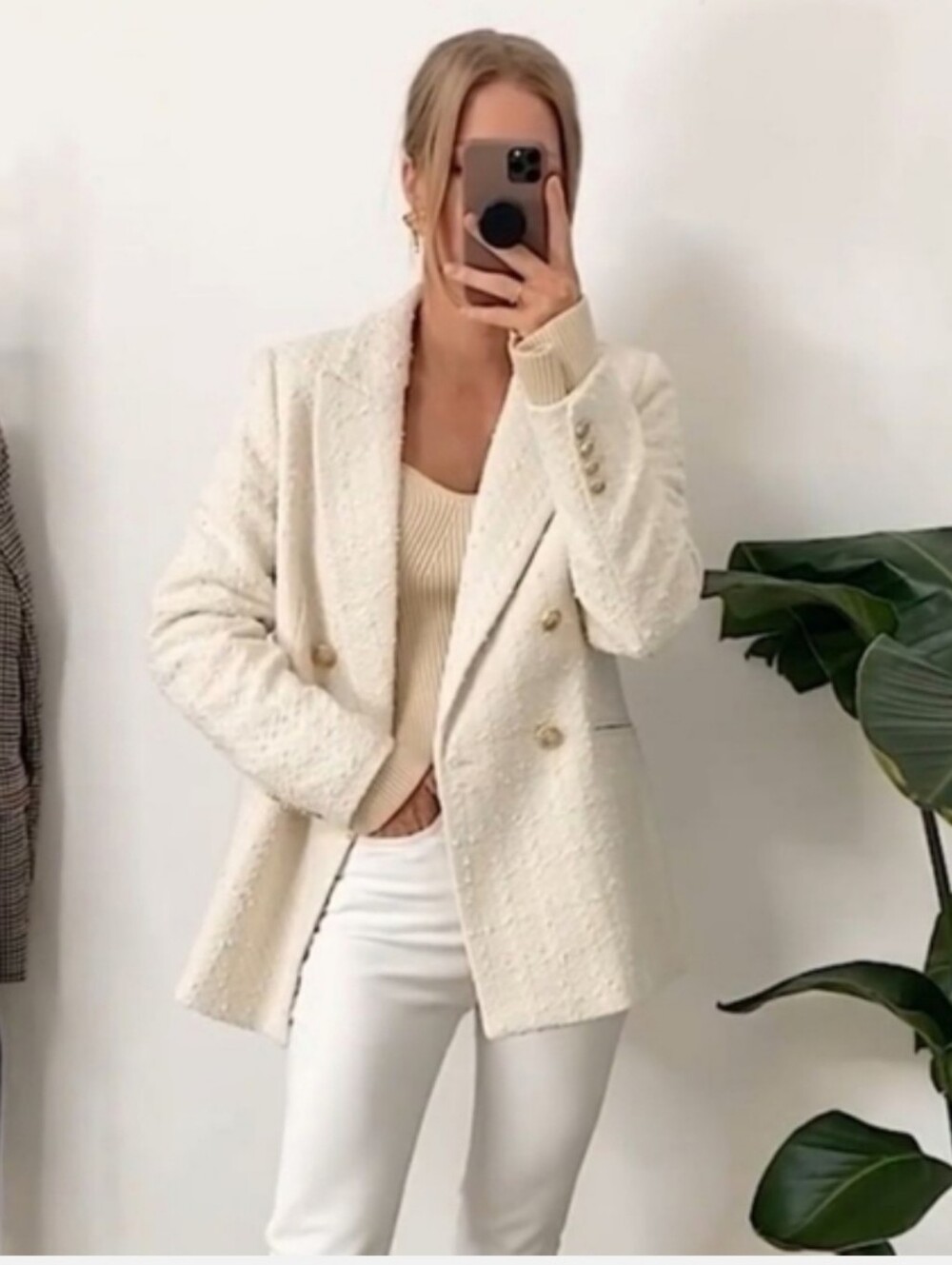 H&M Textured Tweed  Blazer Jacket New Size S - Picture 4 of 8